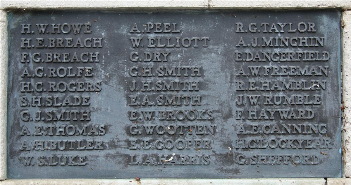 Name on Newbury War Memorial